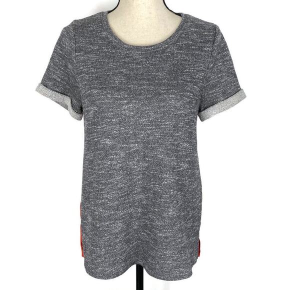 Market & Spruce Xander Sweatshirt Short Sleeve Woven Back Stitch Fix Sz Small - Picture 10 of 10